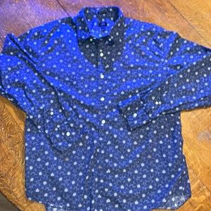 J. Crew Blue Flower Print Long Sleeve Shirt.